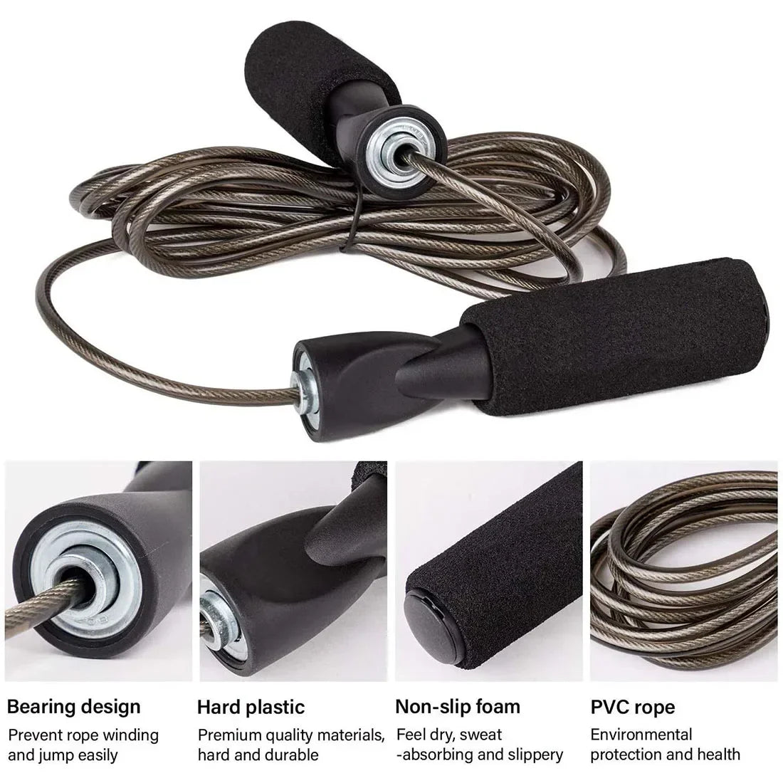 RepFusion Adjustable Length Steel Wire Jump Rope