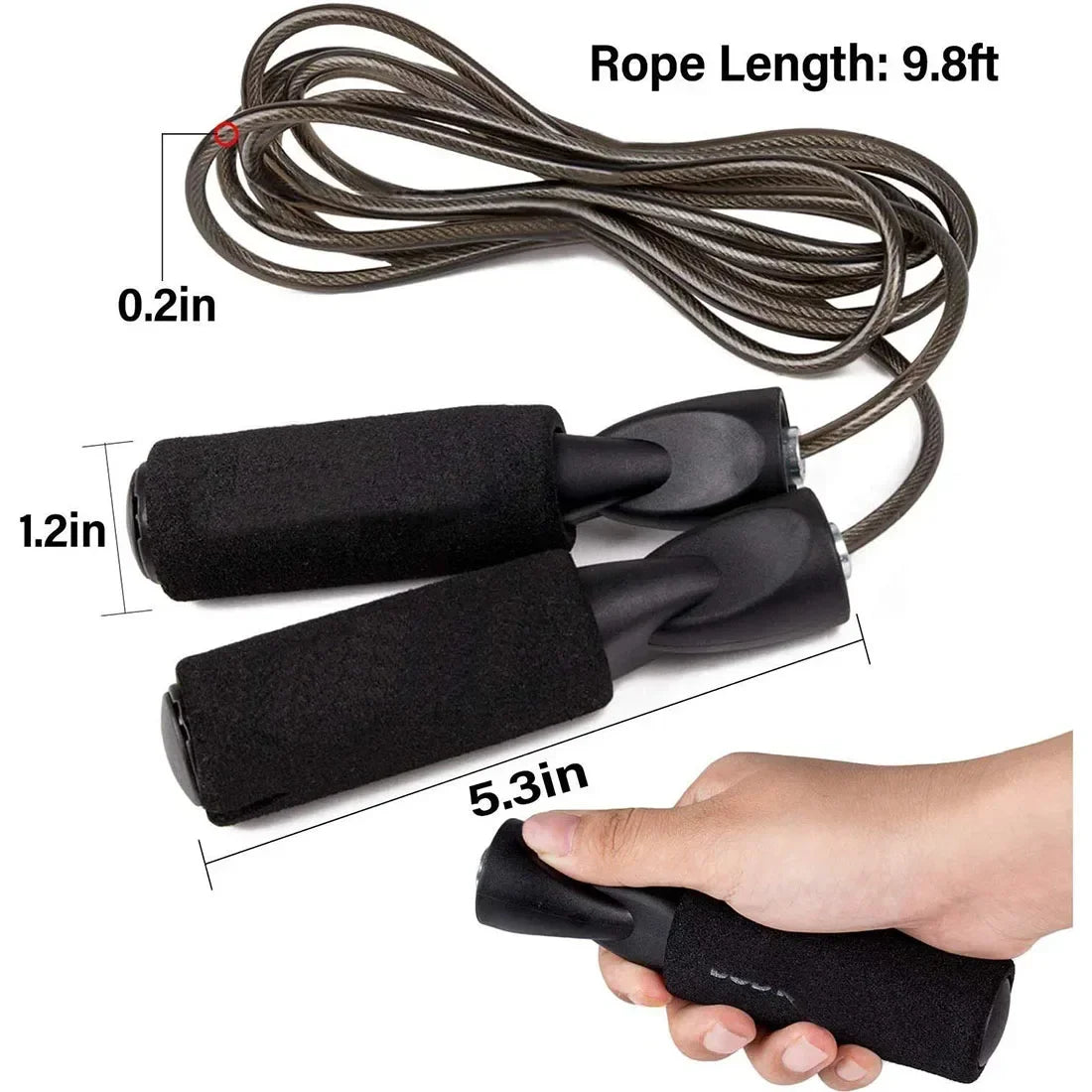 RepFusion Adjustable Length Steel Wire Jump Rope